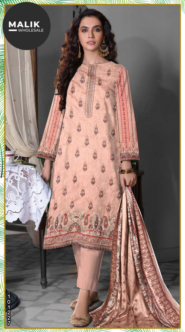 101227- Women's 3Pcs Embroidered Linen Dress