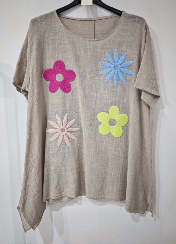 Embossed Flower Oversized Top