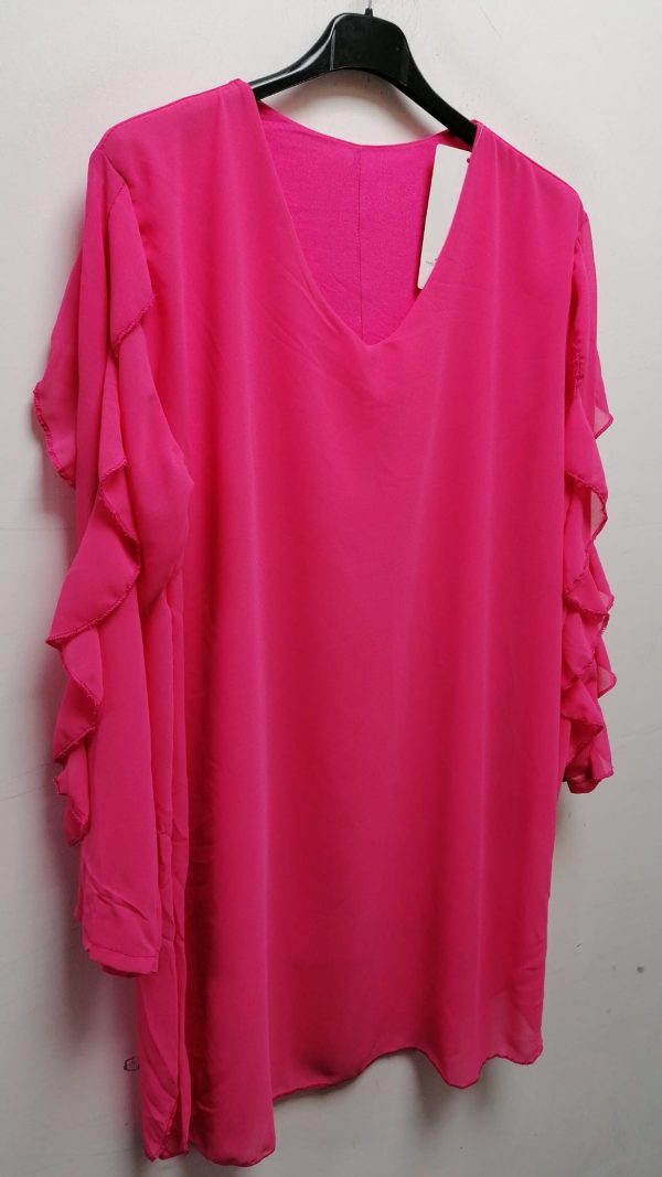 Plain Long Sleeve Ruffle Sleeve Top