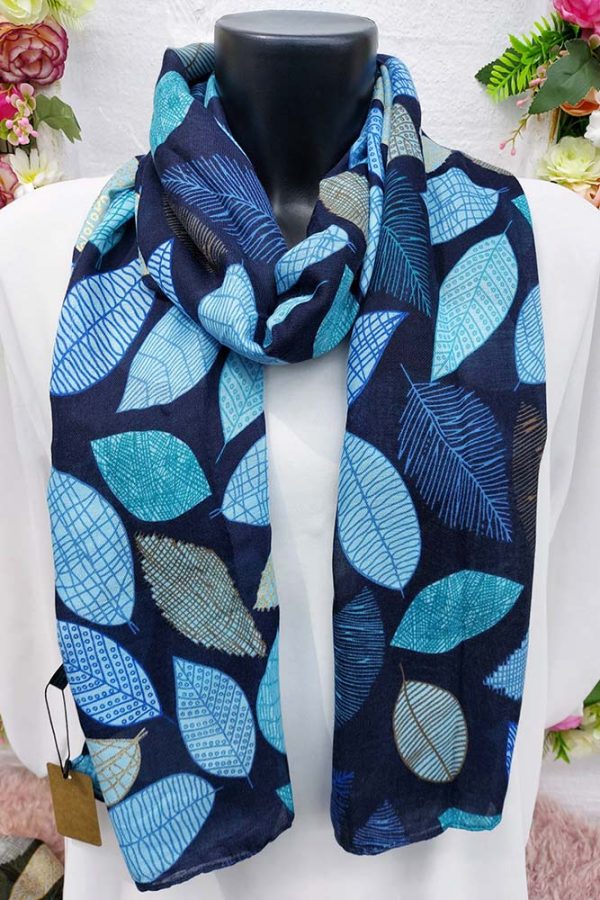 Leaves Print Viscose Scarves