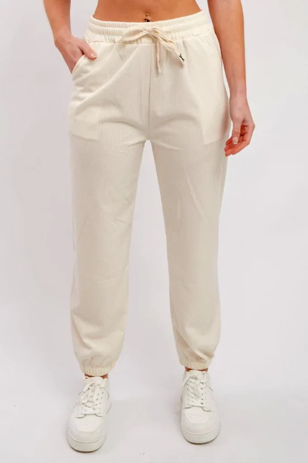 Plain Knit Elastic cuffs Hem Trouser