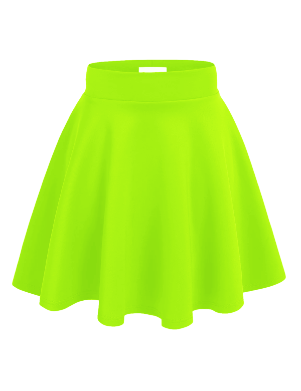 Women Mini High Waisted Flare Skater Skirt