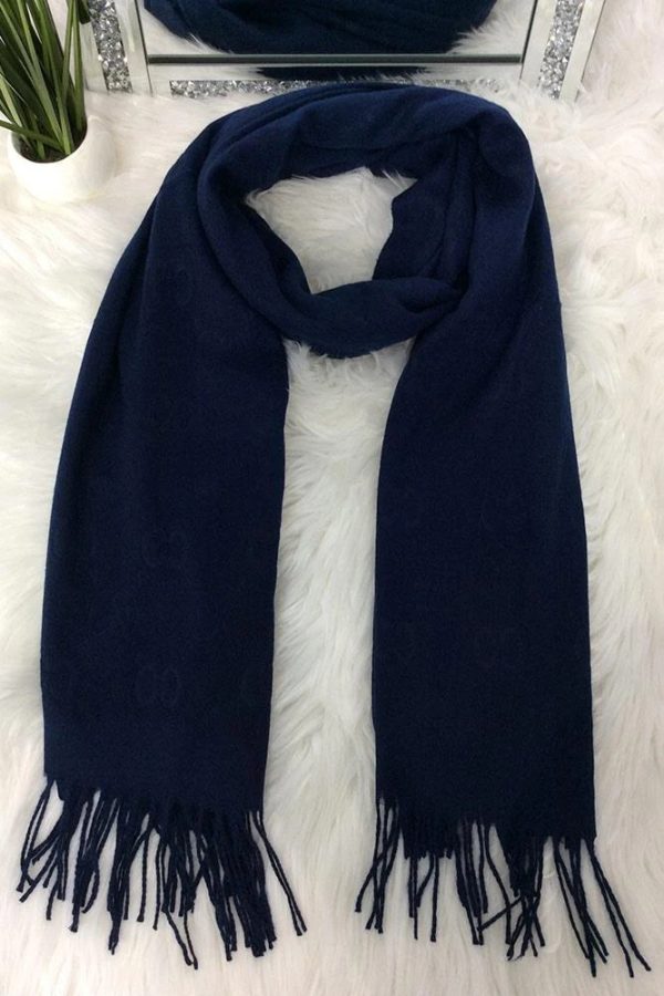 Soft Embossed Pattern Tassels Scarves