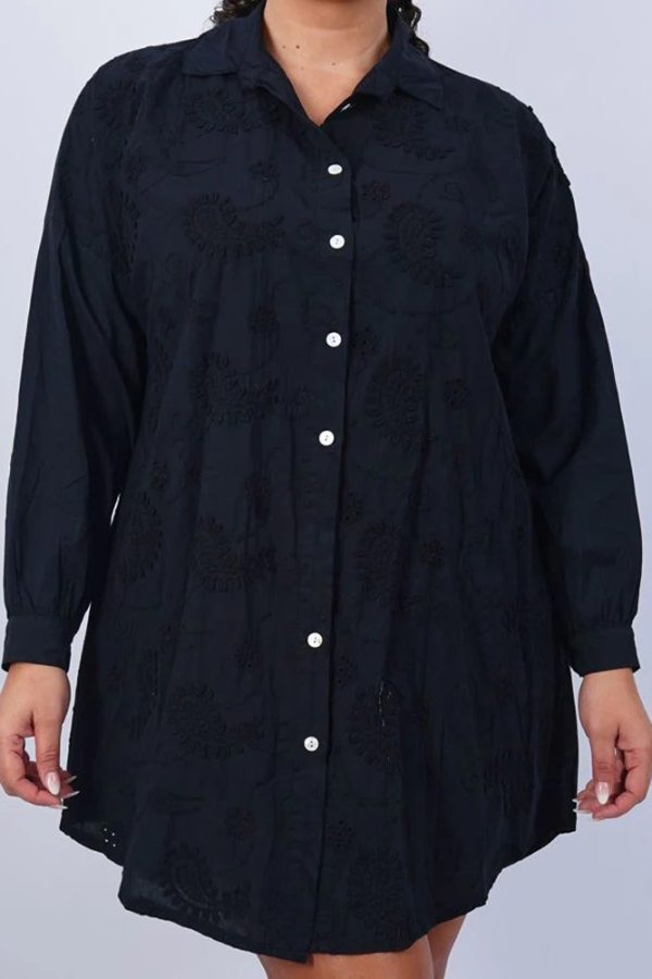 Paisley Embroidered Pattern Cotton Shirt