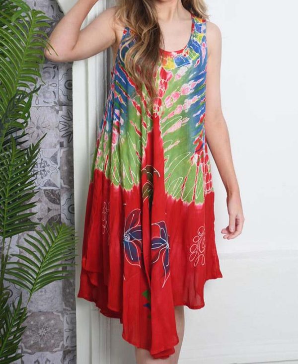Palm Print Umbrella Dress