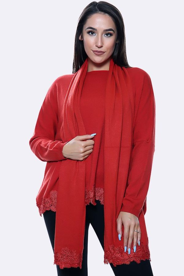 Soft Knit Plain Scarf Jumper