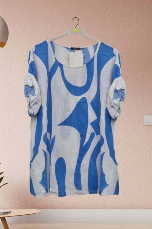 Abstract Print Cotton Top