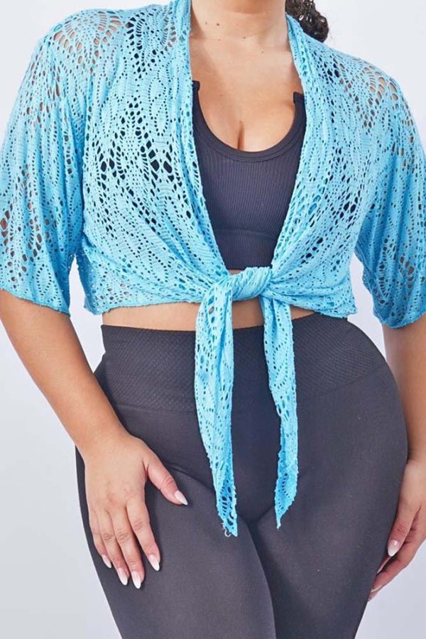 Crochet Floral Pattern Viscose Top