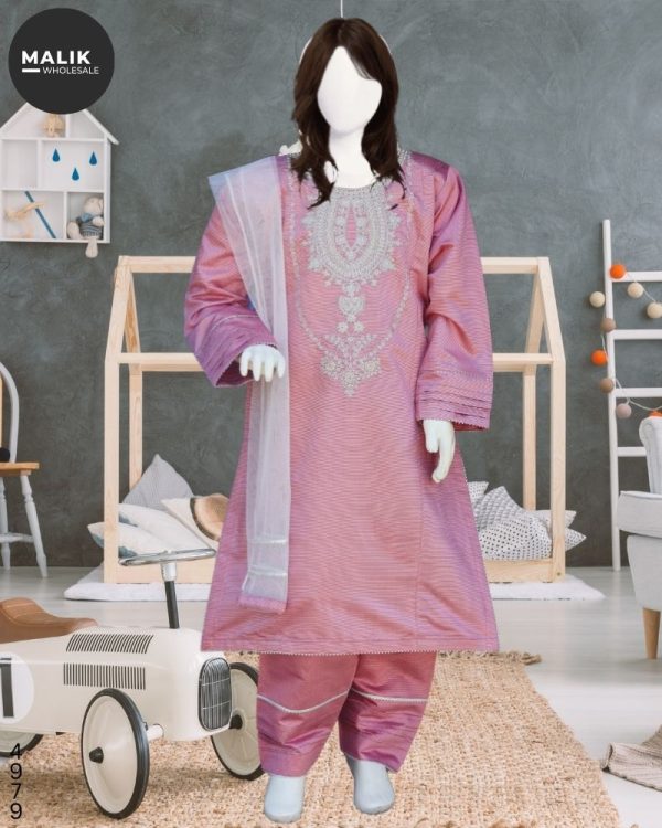 4979-Girls Khaadi Khadar Midi Shirt  Pcs Set 20-36